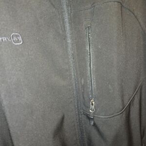 Black Softshell Jacket with Zippered Pockets